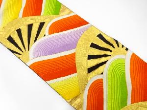 アンティーク　片輪車に波模様織出し袋帯（着用可）